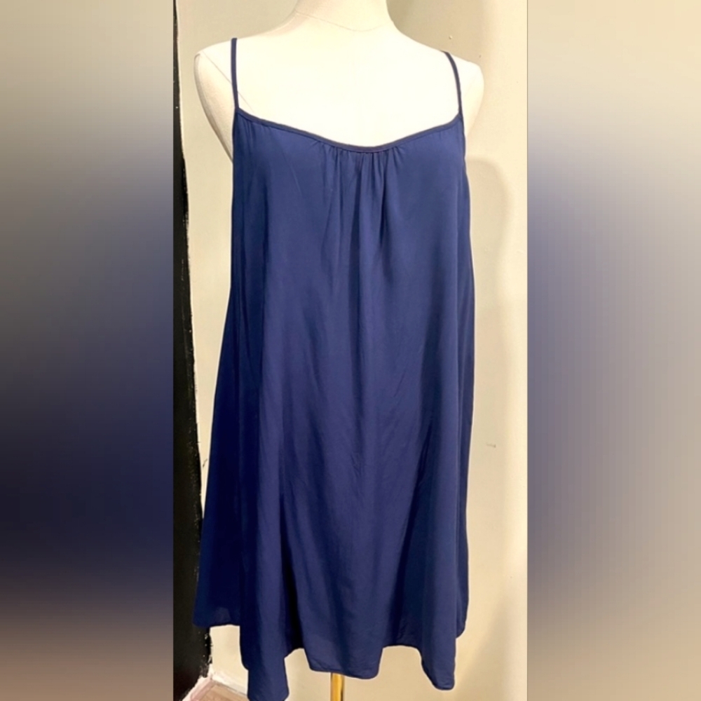 Lilly Pulitzer Navy Blue lined slip dress‎ adjustable spaghetti straps mini sz S